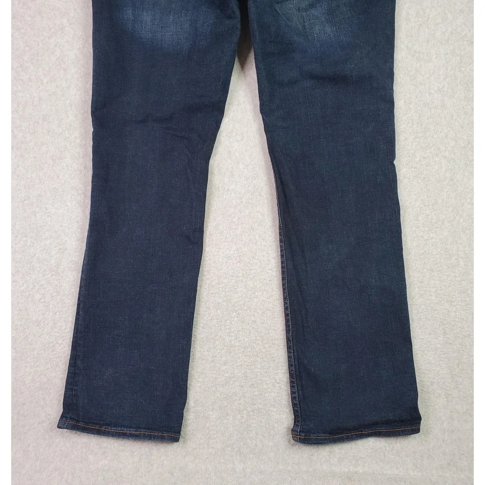 True Religion Jeans Mens 40 Dark Blue Ricky Relaxed Straight Flap Pockets Denim